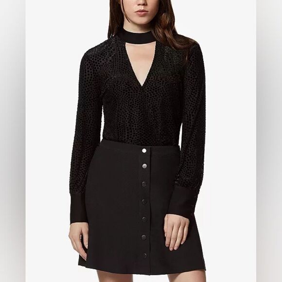 NWT Avec Les Filles Velvet Dot-Print Burnout Bodysuit - Picture 2 of 5